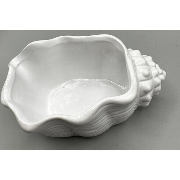 Votive Bay Candle Candy Dish Jewelry Ceramic 5 x 4 Ins.  Shell Design - Picture 2 of 4